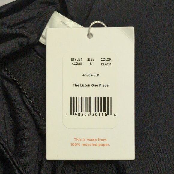Andie The Luzon Black One Piece Eco Nylon Swimwear Bathing Suit Size S New - Picture 11 of 11